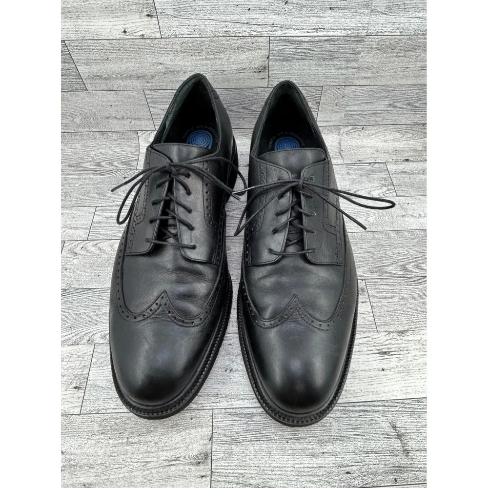 Rockport Dressports Wingtip Oxfords Black Leather Lace Up Men Shoes 10W‎